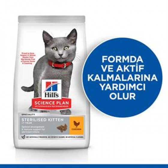 Hills Feline Sterilised Kitten Yavru Kısır Kedi Maması 3 Kg