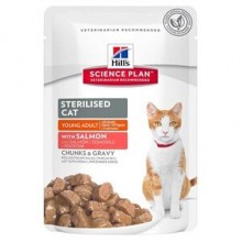 Hills Chunks & Gravy Somonlu Kısırlaştırılmış Kedi Konservesi 85 Gr