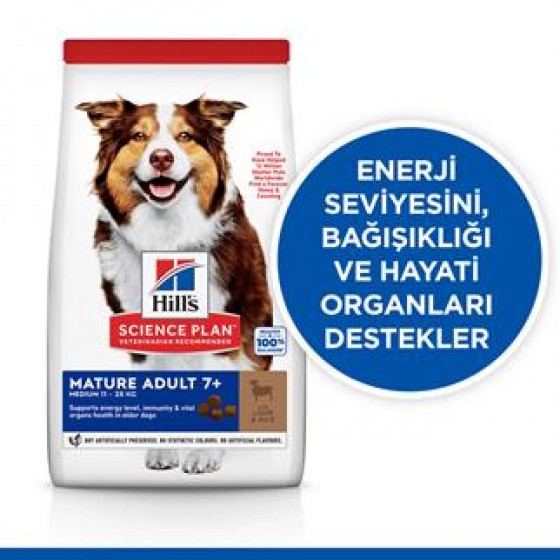 Hills Mature +7 Kuzu Etli Yaşlı Köpek Maması 2.5 Kg