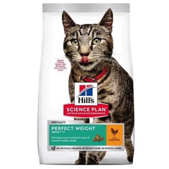 Hills Perfect Weight Yetişkin Tavuk Kedi Mama 2,5KG