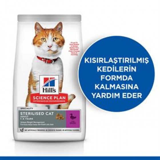 Hills Sterilised Duck Ördekli Kısırlaştırılmış Kedi Maması 3 Kg