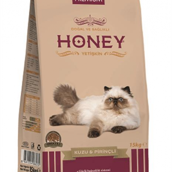 Honey Premium Kuzu Etli Pirinçli Yetişkin Kedi Maması 15 Kg