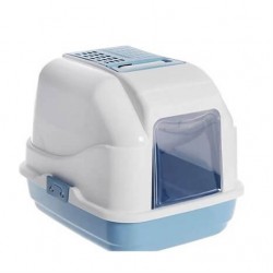 Imac Easy Cat Filtreli Kapılı Kedi Tuvalet Kabı Mavi Imac Easy Cat Filtreli Kapılı Kedi Tuvalet Kabı Mavi