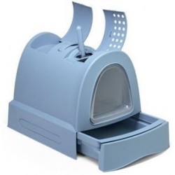 Imac Zuma Çekmeceli Kapalı Kedi Tuvaleti Mavi