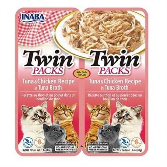 Ciao Inaba Twin Packs Ton Balıklı ve Tavuklu Kedi Çorbası 2 x 40 G