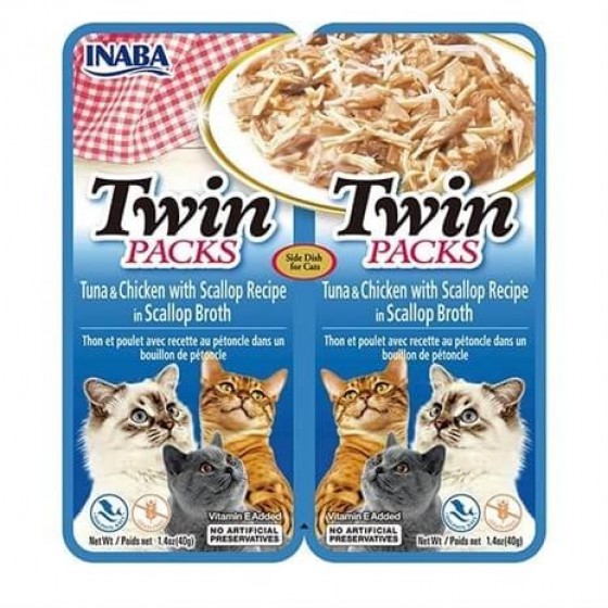 Ciao Inaba Twin Packs Ton Balıklı ve Tavuklu Kedi Çorbası 2 x 40 Gr