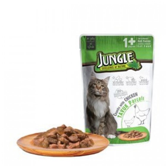 Jungle Pouch Kedi Tavuklu Jöleli Yaş Mama 100 gr.