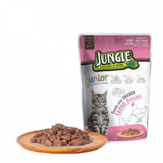 Jungle Pouch Yavru Kedi Tavuklu Soslu Yaş Mama