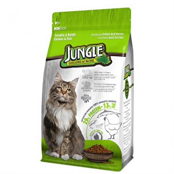 Jungle Tavuk-Balıklı Yetişkin Kedi Maması 500 Gr