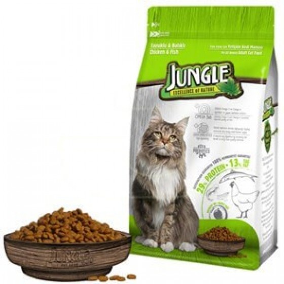 Jungle Tavuk-Balıklı Yetişkin Kedi Maması 1,5 Kg