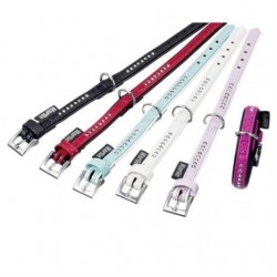 Karlie Art Leather Taşlı Köpek Boyun Tasması Turkuaz 1,1x24 cm