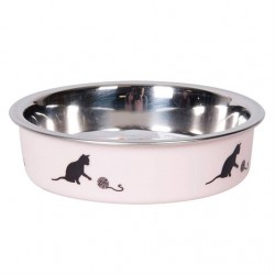 Karlie Bella Kedi Çelik Mama Kabı 10 Cm 160 Ml Pembe