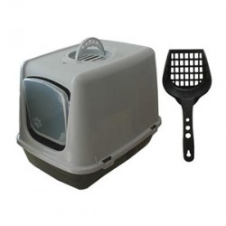 Çınar Kapalı Kedi Tuvaleti 37x50x40 cm Gri