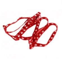 KB Pati Desenli Köpek Göğüs Tasması Ve Sevk Kayışı Kırmızı