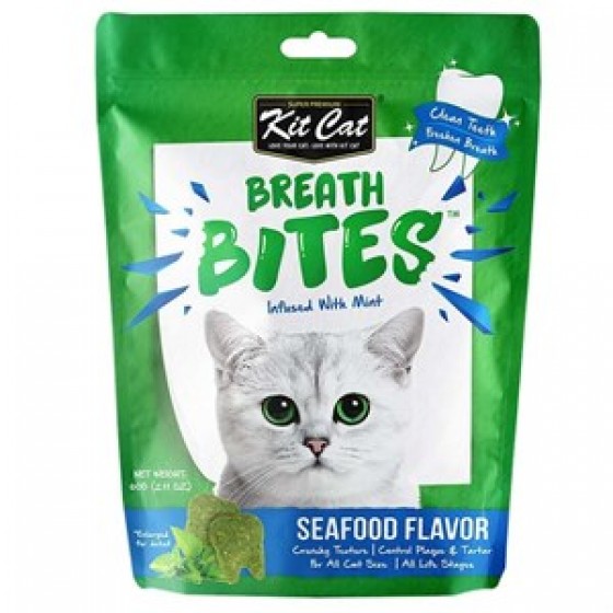 Kit Cat BreathBites Seafood Flavor Kedi Ödül Maması 60g