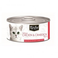 Kit Cat Tavuklu Ve Yengeç Parçacıklı Kedi Konservesi 80g