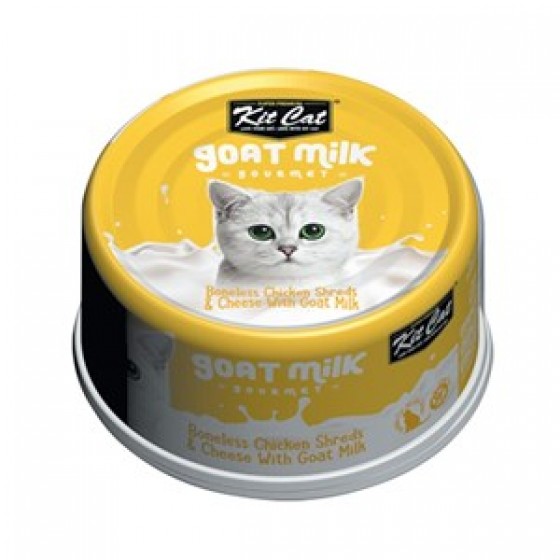 KitCat Keçi Sütlü Gourmet Tavuklu&Peynirli Kedi Konservesi 70g