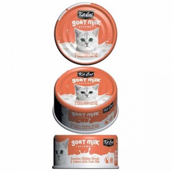 KitCat Keçi Sütlü Gourmet Tavuklu&Somonlu Kedi Konservesi 70g