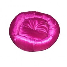 Kumaş Yuvarlak Kedi Köpek Yatağı Fuşya 50x50