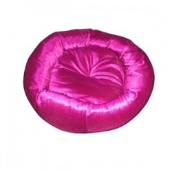 Kumaş Yuvarlak Kedi Köpek Yatağı Fuşya 50x50