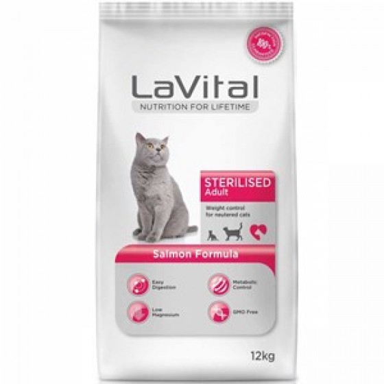 La Vital Somonlu Kısırlaştırılmış Kedi Maması 12 Kg