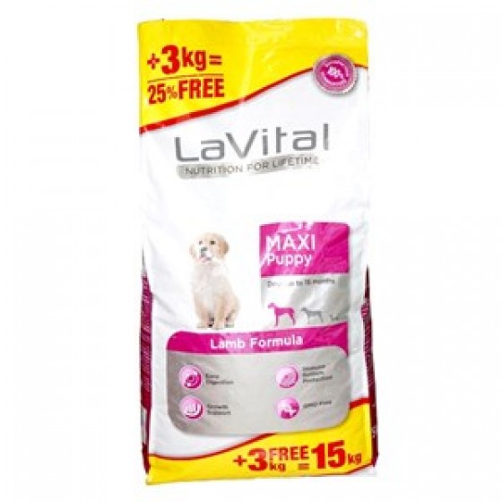 La Vital Kuzulu Maxi Puppy Köpek Maması 12+3 Kg