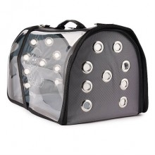 Lepus Flybag Şeffaf Kedi ve Köpek Taşıma Çantası Gri