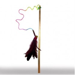 MatatabiCats Ahşap Saplı Tüylü Kedi Oltası