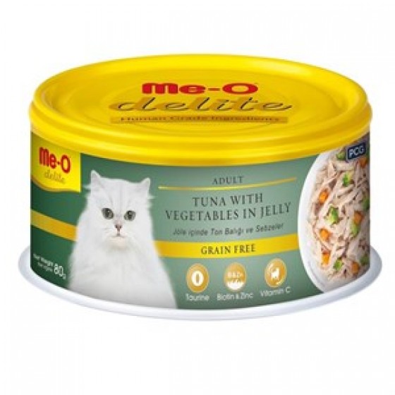 ME-O Delite Tahılsız Ton Sebzeli Jelly Kedi Konservesi 80gr