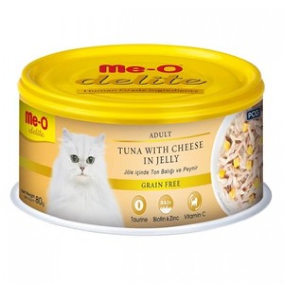 ME-O Delite Tahılsız Ton ve Peynirli Jelly Kedi Konservesi 80gr