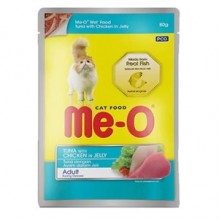 ME-O Jöle İçinde Pouch Ton Balıklı Tavuklu Kedi Konservesi 80gr