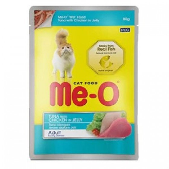 ME-O Jöle İçinde Pouch Ton Balıklı Tavuklu Kedi Konservesi 80gr