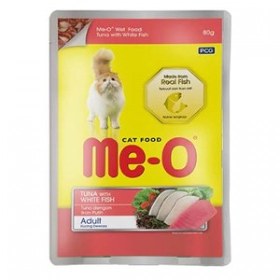 ME-O Jöle İçinde Pouch Ton Balıklı ve Alabalıklı Kedi Konservesi 80gr