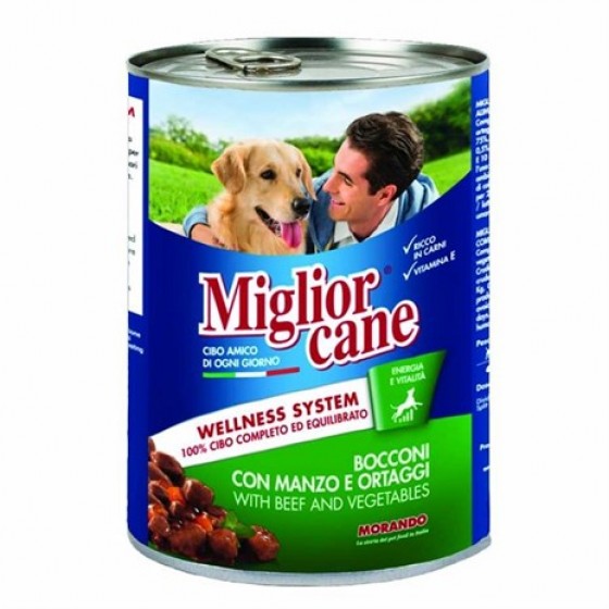 Miglior Cane Biftekli Sebzeli Köpek Konserve Maması 405Gr