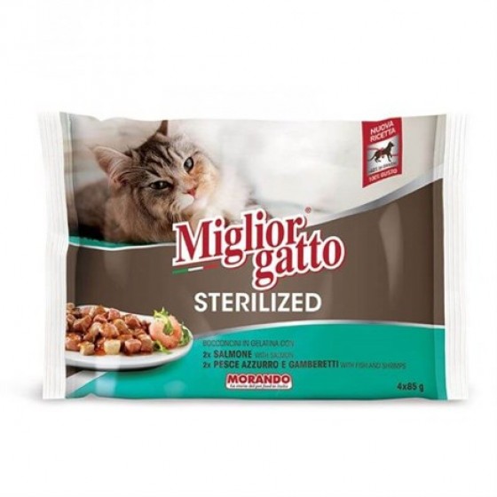 Miglior Gatto Deniz Mahsülleri Pouch Kısır Kedi Konservesi 85 grx4 adet