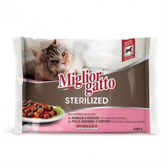 Miglior Gatto Etli Seçenekler Pouch Kısır Kedi Konservesi 85 grx4 adet