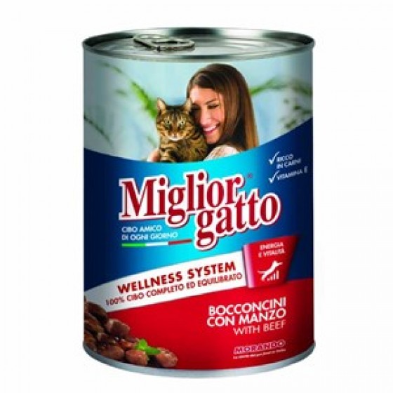 Miglior Gatto Manzo Biftekli Yetişkin Kedi Konservesi 405Gr