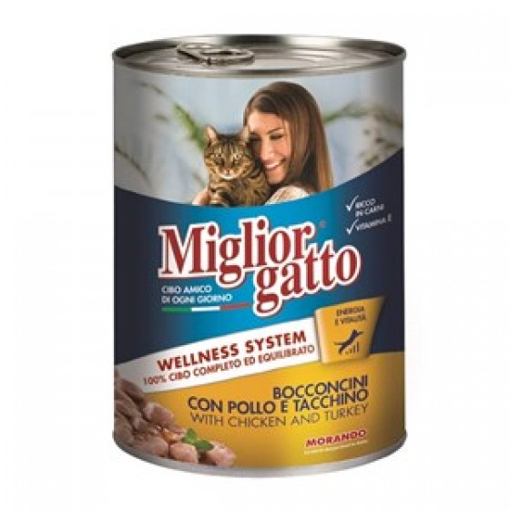 Miglior Gatto Tavuklu & Hindili Kedi Konservesi 405 Gr