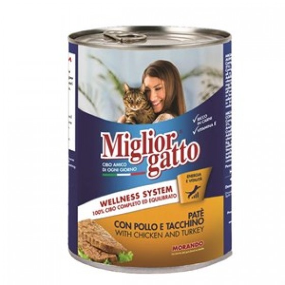 Miglior Gatto Tavuklu & Hindili Pate Kedi Konservesi 405 Gr