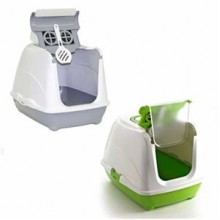 Moderna Flip Cat Büyük Kediler İçin Kapalı Kedi Tuvaleti-Gri