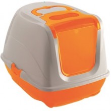 Moderna Flip Cat Filtreli Kapalı Kedi Tuvaleti Turuncu 50cm