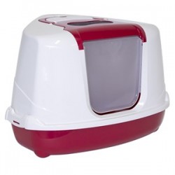 Moderna Flip Köşeli Filtreli Kapalı Kedi Tuvaleti Fuşya