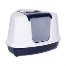 Moderna Flip Köşeli Filtreli Kapalı Kedi Tuvaleti Lacivert