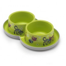 Moderna Trendy İkili Kedi Mama Kabı 2 X 350 Ml Yeşil
