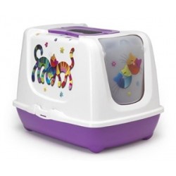 Moderna Trendy Kapalı Kedi Tuvaleti Fuşya