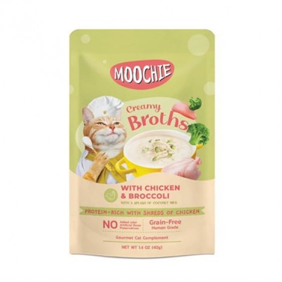 Moochie Çorba Kedi Ödülü Tavuk-Brokoli 40 Gr