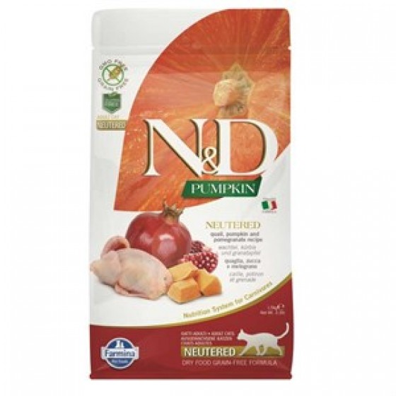 N&D Balkabaklı Bıldırcınlı Narlı Kısır Kedi Maması 1.5 Kg