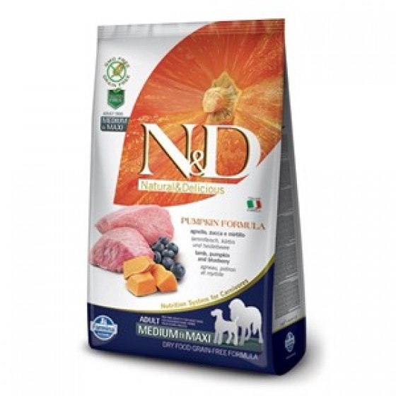 N&D Balkabaklı Kuzu Etli Medium Maxi Tahılsız Köpek Maması 2.5 Kg