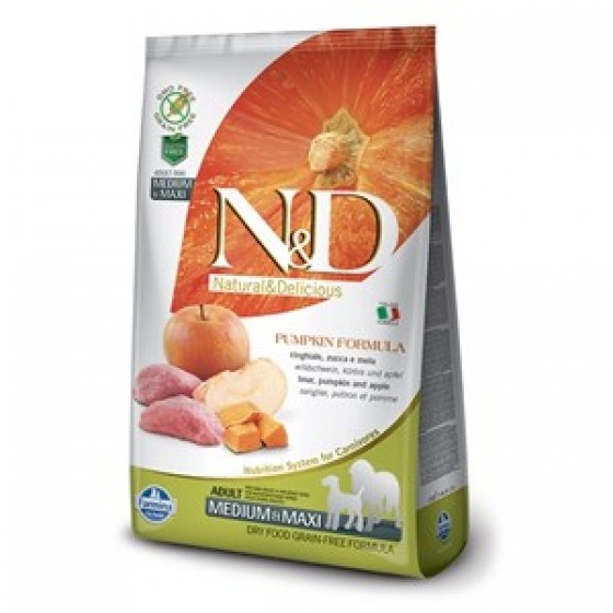 N&D Balkabaklı Yaban Domuzlu Medium Maxi Tahılsız Köpek Maması 2.5 Kg