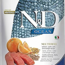 N&D Ocean Düşük Tahıllı Somonlu ve Portakallı Kısırlaştırılmış Kedi Maması 10Kg